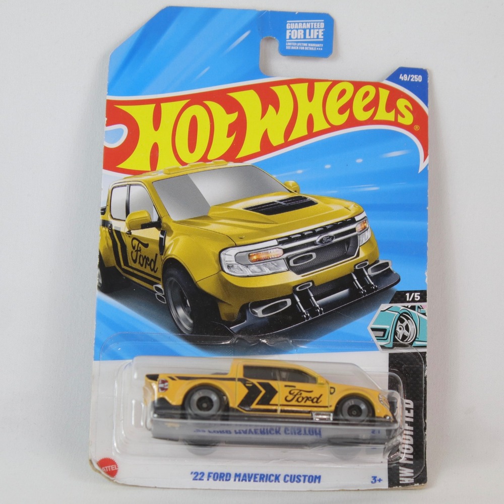 Hot Wheels Yellow '22 Ford Maverick Custom Toy Car - NEW